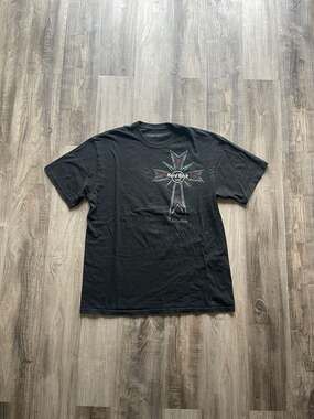 Hard Rock Cafe Amsterdam Vintage Iron Cross Graphic T-Shirt Men's Size Large